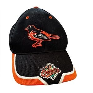 VTG 90’s Baltimore Orioles Twins Enterprises black/orange/ White Baseball Hat.